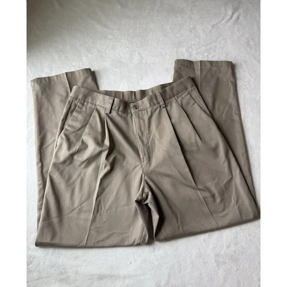 Dockers 100% Cotton 36 X 31 Individual Fit Waist Band‎ Pleated Khaki Mens Pants